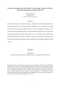 Legal Capacity, Regulatory Activity, and Market Integration in Poland, 1505-1772