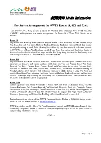 New Service Arrangements for NWFB Routes 18, 43X and 720A