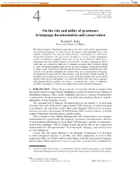 On the Role and Utility of Grammars in Language Documentation and Conservation
