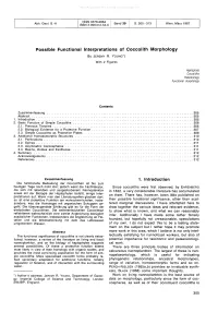 Possible Functional Interpretations of Coccolith Morphology 1. Introduction