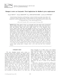 Rampart Craters on Ganymede: Their Implications for Fluidized Ejecta Emplacement