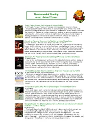 Recommended Reading About Animal Issues