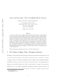Time and Spacetime: the Crystallizing Block Universe