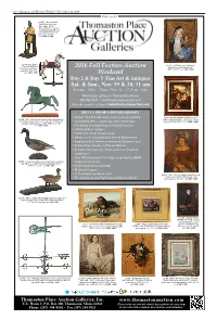 2016 Fall Feature Auction Weekend