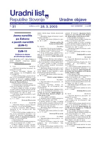 31/2003, Uradne Objave