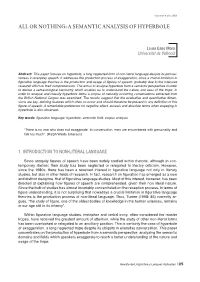 All Or Nothing: a Semantic Analysis of Hyperbole