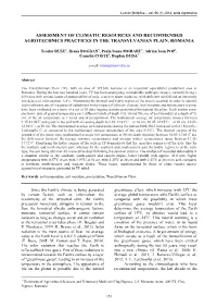 Assessment of Climatic Resources and Recommended Agrotechnics Practices in the Transylvanian Plain, Romania