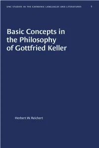 Basic Concepts in the Philosophy of Gottfried Keller