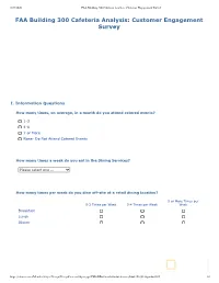 FAA Building 300 Cafeteria Analysis: Customer Engagement Survey