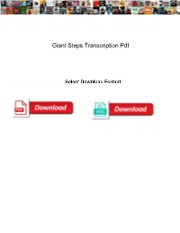 Giant Steps Transcription Pdf