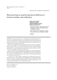 Haematological and Biochemical Differences Between Mania and Euthymia