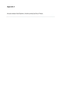 Intrusion-Related Gold Systems. a Brief Summary by Bruce Pertzel