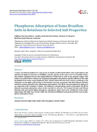 Phosphorus Adsorption of Some Brazilian Soils in Relations to Selected Soil Properties