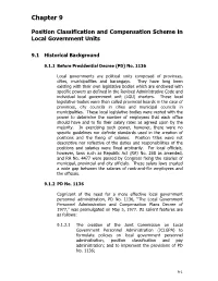 Position Classification and Compensation Scheme in Local Government Units