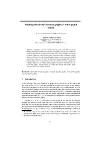 Relating Threshold Tolerance Graphs to Other Graph Classes