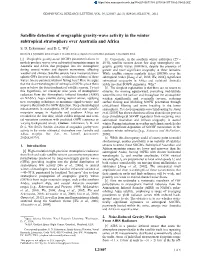 Satellite Detection of Orographic Gravity-Wave Activity in the Winter Subtropical Stratosphere Over Australia and Africa S