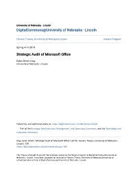 Strategic Audit of Microsoft Office