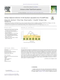Sulfate Reduction Behavior in the Leachate Saturated Zone of Landfill
