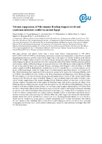 Volcanic Suppression of Nile Summer Flooding Triggers Revolt and Constrains Interstate Conflict in Ancient Egypt