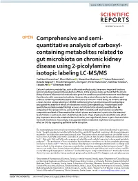 Comprehensive and Semi-Quantitative Analysis Of