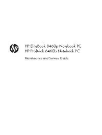 HP Elitebook 8460P Notebook PC HP Probook 6460B Notebook PC