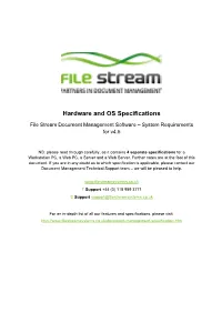Minimum Hardware and Operating System