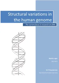 Structural Variations in the Human Genome M