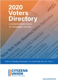 2020 Voters Directory a NONPARTISAN GUIDE to INFORMED VOTING
