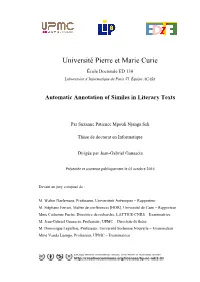 Automatic Annotation of Similes in Literary Texts