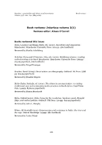 Book Reviews: Interface Volume 3(1) Reviews Editor: Aileen O’Carroll