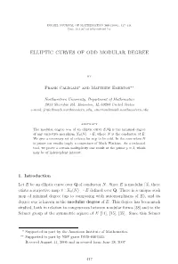 Elliptic Curves of Odd Modular Degree