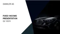 Fixed Income Presentation Q2 2020 Daimler Ag