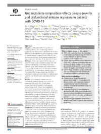 Gut Microbiota Composition Reflects Disease Severity and Dysfunctional