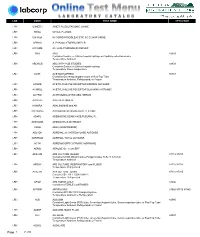 Lab Code Test Name Cpt4 Code