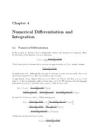 Numerical Differentiation and Integration