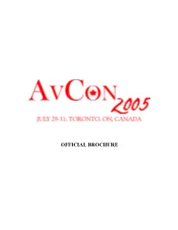 Official Brochure Table of Contents
