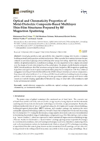 Optical and Chromaticity Properties of Metal-Dielectric Composite-Based Multilayer Thin-Film Structures Prepared by RF Magnetron Sputtering