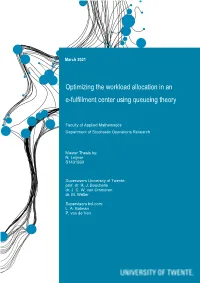 Optimizing the Workload Allocation in an E-Fulfillment Center Using Queueing Theory
