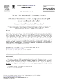 Preliminary Assessment of Wave Energy Use in an Off-Grid Minor Island Desalination Plant
