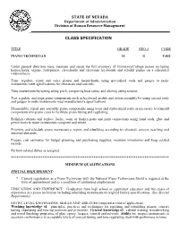 State of Nevada Class Specification