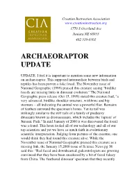 Archaeoraptor Update