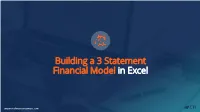 Building a 3 Statement Financial Model in Excel