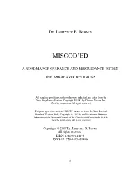 Misgod'ed. a Roadmap of Guidance and Misguidance Within the Abrahamic Religions