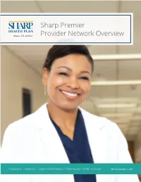 Sharp Premier Provider Network Overview