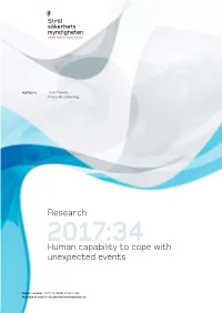 2017:34 Human Capability to Cope with Unexpected Events