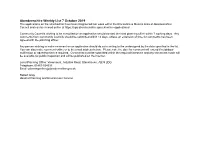 2019 10 07 Weekly List of Planning Applications