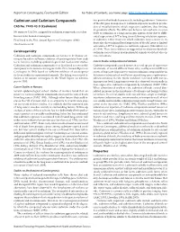 Cadmium and Cadmium Compounds Tive Protein That Binds Heavy Metals, Including Cadmium