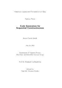 Code Generation for Sequential Constructiveness