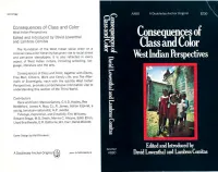 Consequences of Class and Color West Indian Perspectives