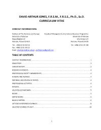 DAVID ARTHUR JONES, F.R.S.M., F.R.S.S., Ph.D., Sc.D